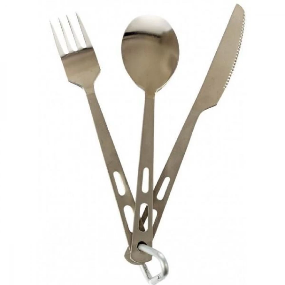 CAO Couvert 3 Pièces Inox + Mousqueton