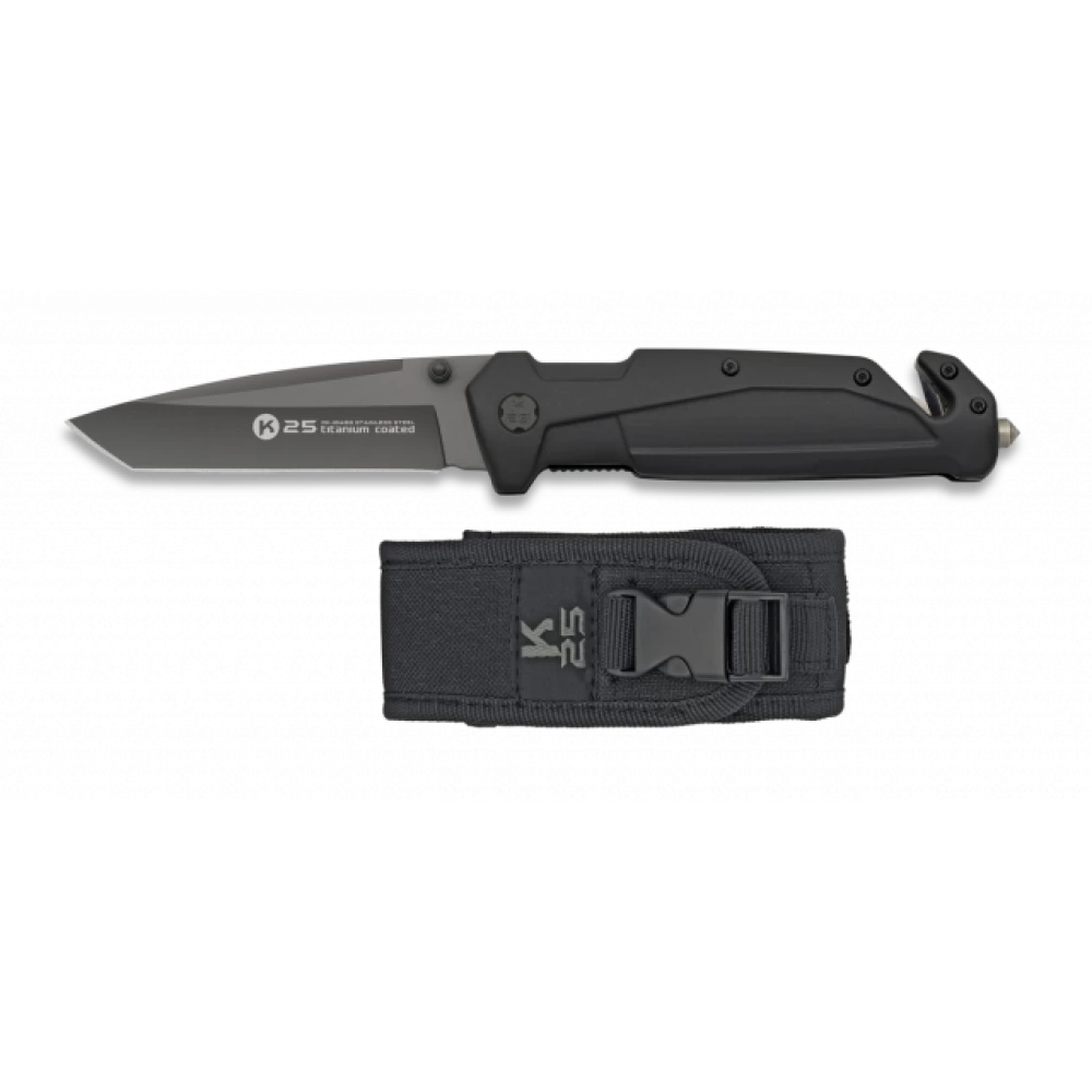 Couteau Pliant K25 Manche Caoutchouc Lame 9 Cm