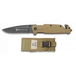 Couteau Pliant K25 Manche Caoutchouc Lame 9 Cm Coyote
