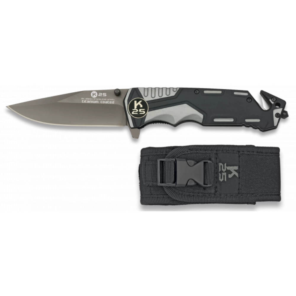 Couteau Pliable Gris Noir Lame 9.4 Cm