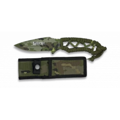 Couteau De Survie Vert Paracorde Lame 8.3 Cm