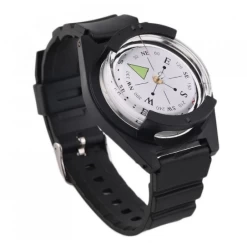 Boussole De Survie En ABS, Bracelet Noir