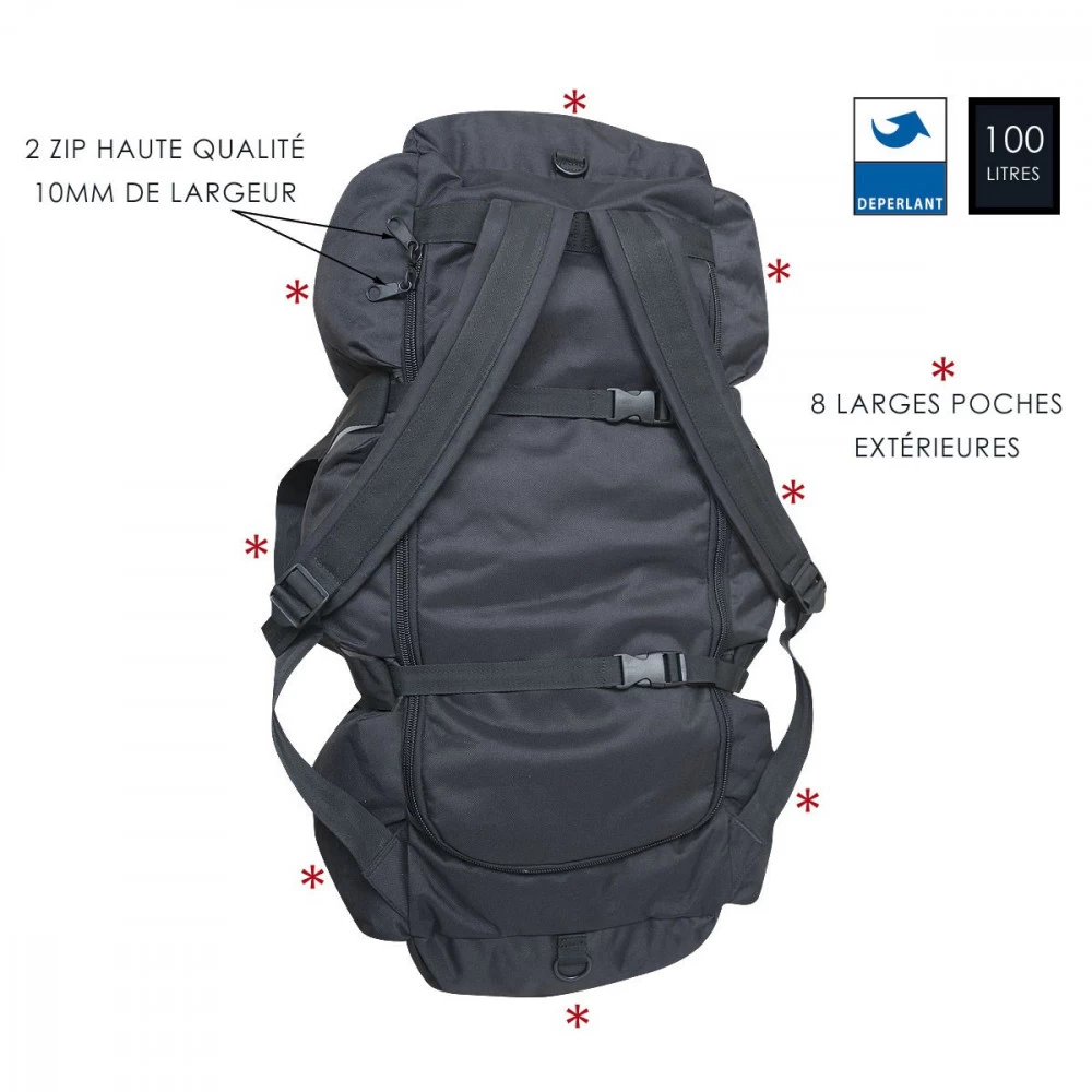 HIGHLANDER Sac à Dos Commando Otan 100L Noir – Image 2